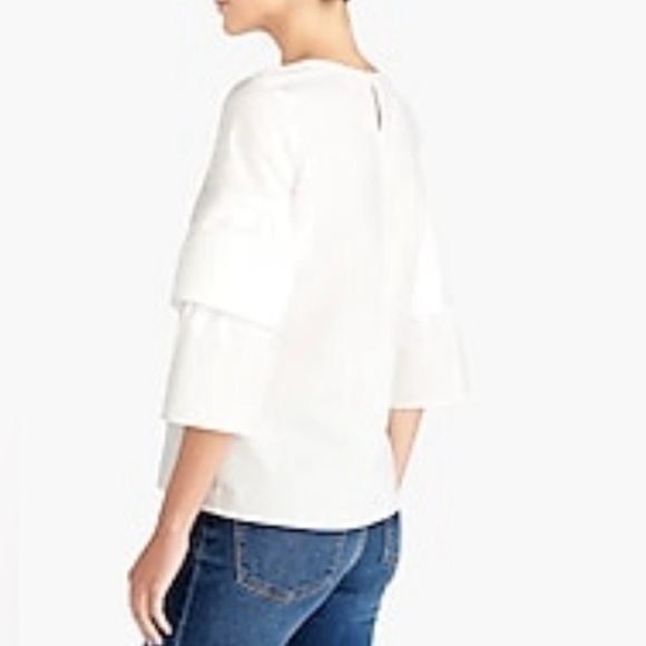 J. Crew|White Tiered bell sleeve top, Cotton with keyhole detail, size 12••• - Picture 2 of 13